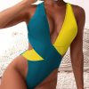 High Cut Fashion Deep V Neck Cross Backless One Piece Swimsuit - Image 6