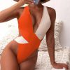High Cut Fashion Deep V Neck Cross Backless One Piece Swimsuit - Image 15