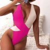 High Cut Fashion Deep V Neck Cross Backless One Piece Swimsuit - Image 4