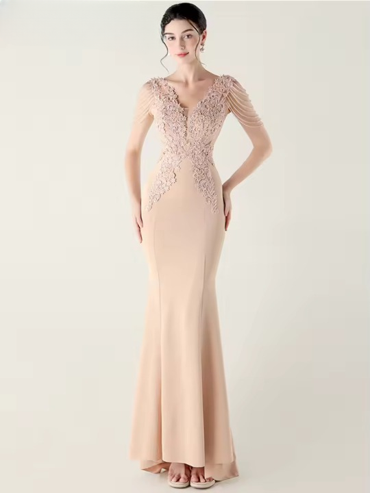 Luxury Lace Rhinestone Backless Evening Long Dresses - Image 5