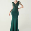 Luxury Lace Rhinestone Backless Evening Long Dresses - Image 6