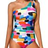 One Shoulder Fashion Casual Tummy Control One Piece Swimsuit