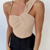 Rib One Shoulder Fashion Cut-out One Piece Swimming Suit - Image 10