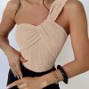 Rib One Shoulder Fashion Cut-out One Piece Swimming Suit - Image 14