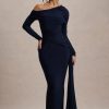 Skew Collar Long Sleeve Fashion Elegant Backless Draped Ruched Bodycon Club Long Dress - Image 10