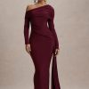 Skew Collar Long Sleeve Fashion Elegant Backless Draped Ruched Bodycon Club Long Dress - Image 5