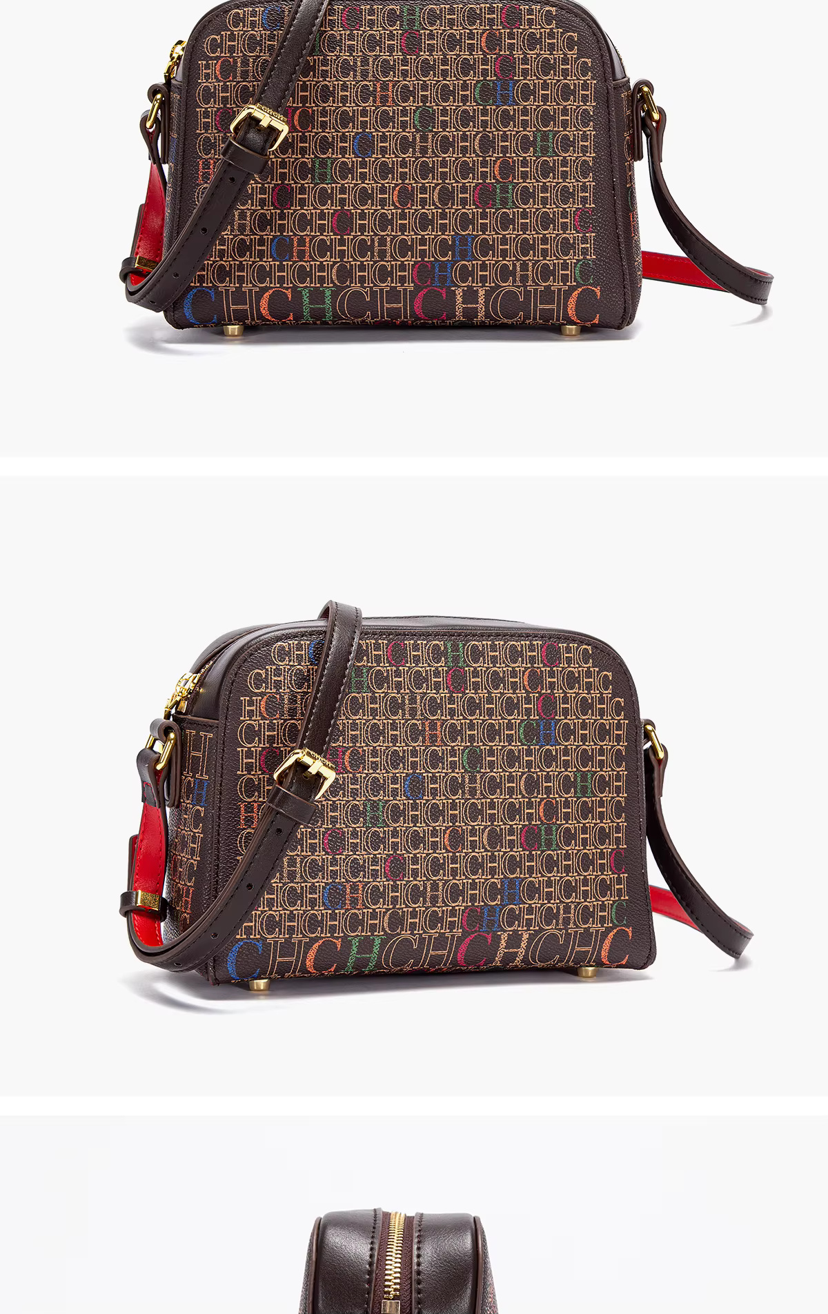 Floral Letters Printed Lock Design High Quality PU Material Designer Shoulder Bag - Image 6