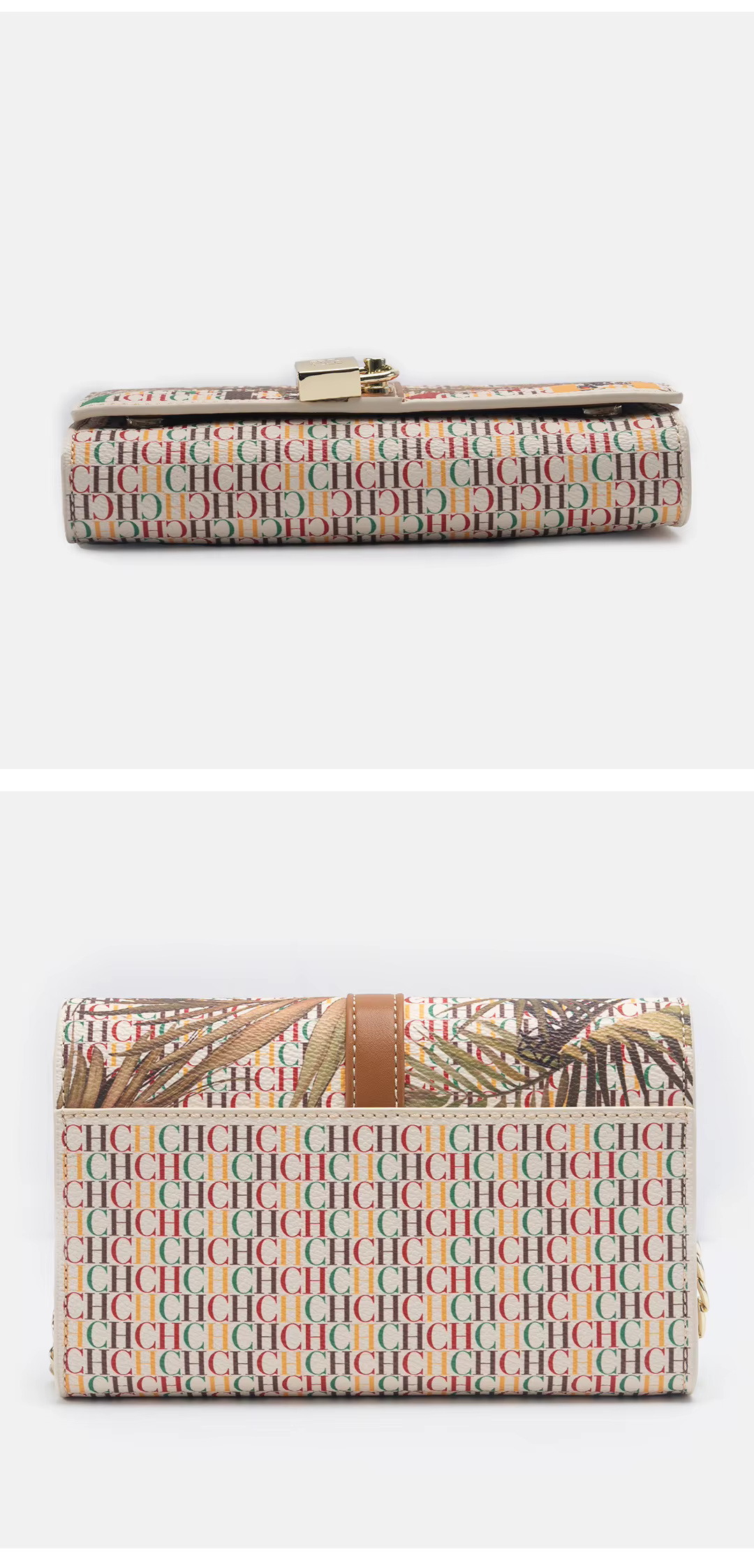 Floral Letters Printed Lock Design High Quality PU Material Designer Shoulder Bag - Image 5