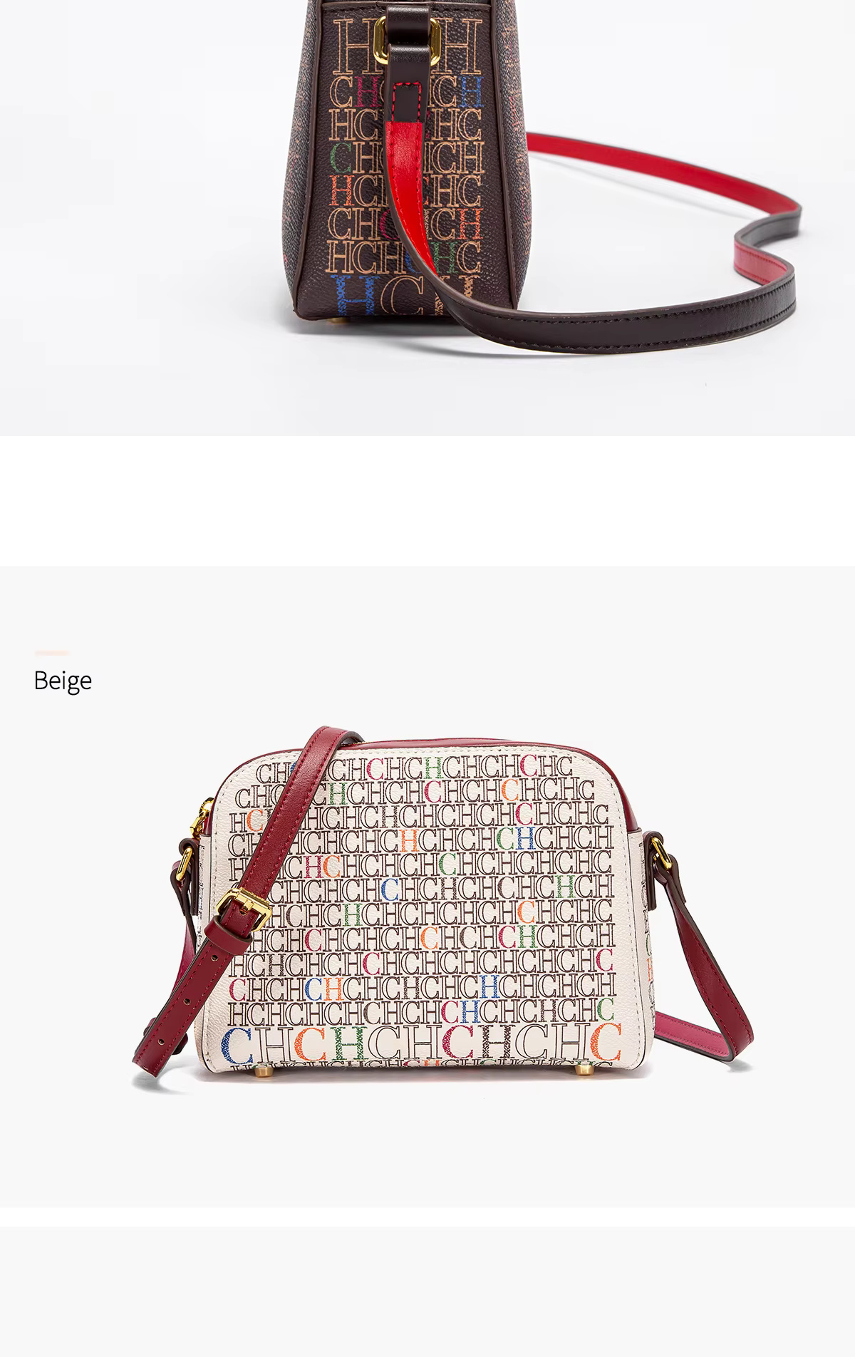 Floral Letters Printed Lock Design High Quality PU Material Designer Shoulder Bag - Image 3
